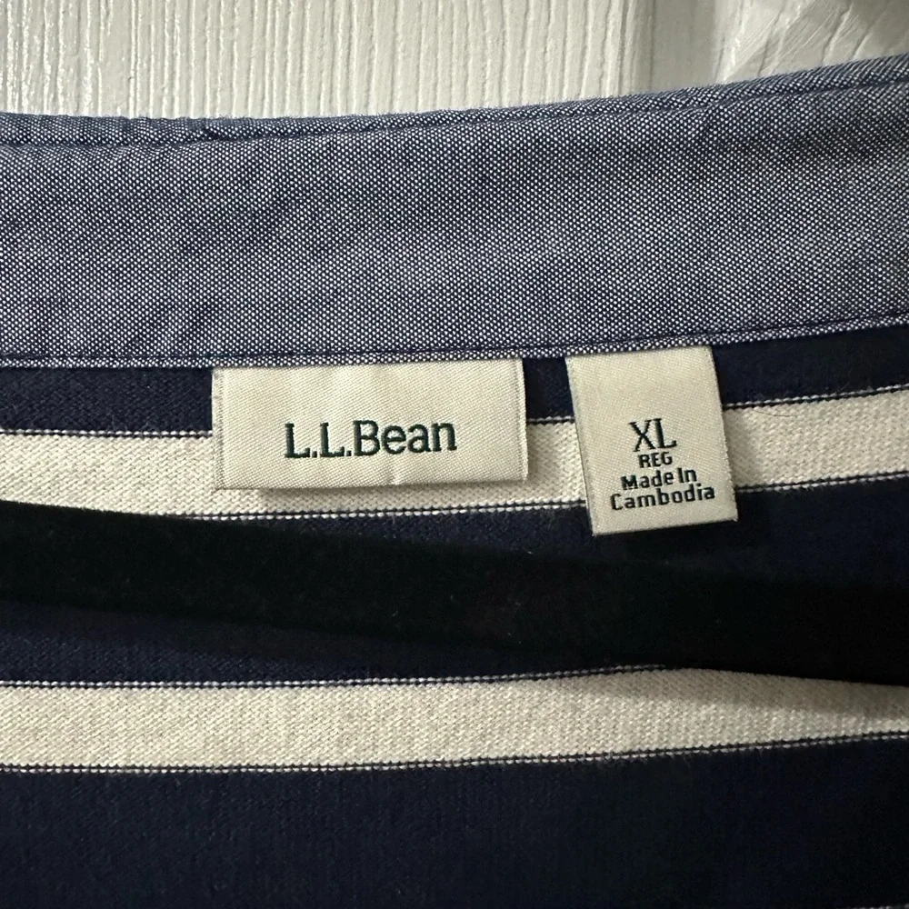 L.L. Bean navy and cream striped dress. Size XL. Gently used. - Picture 3 of 3